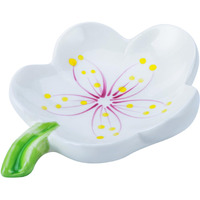 Hualisiji Ceramic Soap Dish For Shower Self Draining Soap Dish Ceramic Flower Shaped Soap Dish Sustainable Use For All Common Sizes Solid Soaps (White)