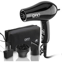 Dan Technology Travel Hair Dryer,Compact Hair Dryer,Portable Mini Blow Dryer With Concentrator&Diffuser,European Hair Dryer With European Plug,Folding Handle Lightweight,Fast Drying For Women And Men