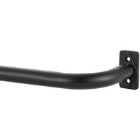 Matte Black Curtain Rods For Window 28-53 "", Wrap Around Curtain Rod, Splicing Curtain Rod Single Window Rod, Room Darkening Curtain Rods, Heavy Duty 1 Inch Diameter Single Drapery Rod Telescoping