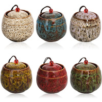 Patscorai Small Urns For Human Ashes, Set Of 6 Decorative Cremation Keepsakes Made Of Ceramic, Mini Urns For Adult Ashe, Personal Funeral For Pet Or Human Ashes(Set Of 6)
