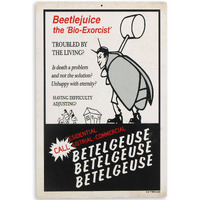 Beetlejuice The Bio-Exorcist Ad Hanging Metal Sign - Funny Beetlejuice Sign For Movie Room Or Halloween Decor