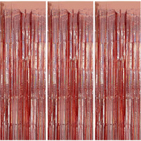 Bomsi 3 Pack Rose Gold Fringe Curtain Backdrop Birthday Bachelorette Party Decorations Metallic Tinsel Streamers Foil Backdrop Christmas Graduation Wedding New Year Party Decorations