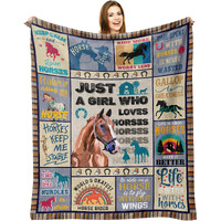 Ryubein Horse Gifts For Girls, Horse Blanket, Horse Gifts For Women, Girl Horse Gifts, Horse Blanket For Girls, Gifts For Horse Lovers, Horse Lover Gifts For Women Teenger Throw Blankets 50""X60""