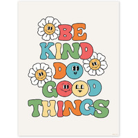 Retro Poster Wall Art Print, Be Kind Poster, Positive Quote Wall Art, Colorful Wall Decor, Cute Room Decor, Rainbow Retro Aesthetic Decor