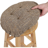 Sinosso Modern Linen Bar Stool Cushion Dia.13, Fashion Interweaving Design Anti-Skid Silicone Round Stool Seat Cushion Cover Padded (Light Brown, M,1)