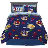 Franco Kids Bedding Super Soft Comforter And Sheet Set With Sham, 7 Piece Full Size, Sonic The Hedgehog