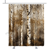 Theblackspot Birch Tree Shower Curtain Rustic Bath Curtains Decor Sets Grommet With Hooks 72W X 72H Inches