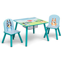 Delta Children Bluey Kids Table And Chair Set With Storage (2 Chairs Included) - Greenguard Gold Certified - Ideal For Arts & Crafts, Snack Time, Homeschooling, Homework & More, Blue