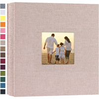 Potricher Small Photo Album 4X6 200 Photos Linen Cover Picture Photo Book For Family Wedding Anniversary Baby Vacation (Beige,200 Pockets)