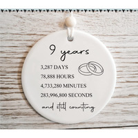 9Th Wedding For Her Or Him, 9 Years Marriage Gift For Couple, Pottery Anniversary Present For Wife Husband