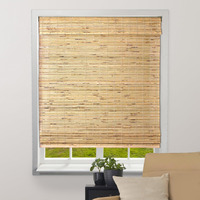 Arlo Blinds Sheer Bamboo Roman Shades With Valance - Petite Rustique, 38"" W X 60"" H - Light Filtering Cordless Blinds For Interior Windows - Real Natural Bamboo Material - Mounting Hardware Included