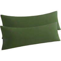 Ntbay Body Pillow Cases Set Of 2, 2 Pack Brushed Microfiber 20X54 Pillow Cases, Soft, Wrinkle, Fade, Stain Resistant Olive Green Pillow Cases With Envelope Closure, 20X54 Inches, Olive Green