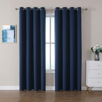 Cucraf Navy Blue Blackout Curtains 108 Inch Length 2 Panels Set, Room Darkening Curtains & Drapes For Living Room Bedroom, Thermal Insulated Light Blocking Grommet Window Curtain (W52 X L108 Inch)