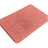 Pureswan Coral Bathroom Rugs - Absorbent And Washable Bath Mat, Non-Slip, Thick Soft Chenille Bath Rugs For Bathroom Floor, Shower, Sink - 17"" X 24""