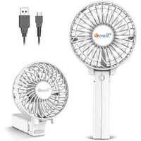 Versiontech. Mini Portable Fan, Usb Battery Operated Desk Fan, Small Personal Handheld Table Fan With Usb Rechargeable Cooling Folding Electric Fan For Travel Office Room Household White