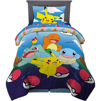 Franco Kids Bedding Super Soft Comforter And Sheet Set, 4 Piece Twin Size, Pokemon (Prints May Vary)