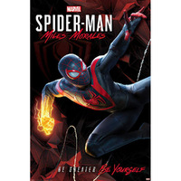 Poster Stop Online Spider-Man Miles Morales - Marvel Gaming Poster (Game Cover - Key Art - Cybernetic Swing) (Size 24"" X 36"")