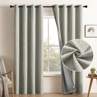 Cucraf 100% Total Blackout Curtains 108 Length For Window Treatment, Faux Linen Thermal Insulated Grommet Drapes For Bedroom/Living Room, Set Of 2 Curtain Panels(Light Beige, 52 X 108 Inches)