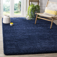 Safavieh Milan Shag Collection Area Rug - 6' X 9', Navy, Solid Design, Non-Shedding & Easy Care, 2-Inch Thick Ideal For High Traffic Areas In Living Room, Bedroom (Sg180-7070)