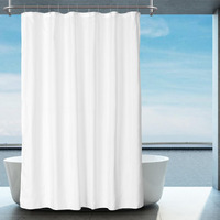 2-Pack Fabric Shower Curtain Liners Lightweight - White Cloth Shower Liners With Magnets, Washable & Water Repellent, 12 Button Holes, Hotel Quality - 71"" W X 72"" L, White