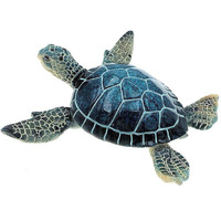 Globe Imports Blue Sea Turtle Resin Figurine, Indoor Outdoor Decor, 5.5 Inches Wide