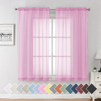 Aiyufeng Light Pink Sheer Curtains 63 Inch Length 2 Panels Set, Semi Transparent Voile Rod Pocket Sheer Window Drapes For Bedroom Bed Canopy Living Room Dining Wedding Party Backdrop, 40W X 63L Inch