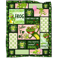 Frog Gifts For Women, Frog Blanket 50''X40'', Frog Stuff For Girls, Christmas Birthday Frog Fleece Blanket Soft Cozy Flannel Throw Blanket Gifts For Frog Lovers