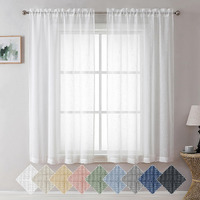 Aiyufeng Kirei Linen White Sheer Curtains - 2 Pieces, Elegant, Natural Light Flow, Rich Quality Material, Highly Durable Window Curtain Panels For Bedroom/Living Room (40"" W X 63"" L, Pure White)