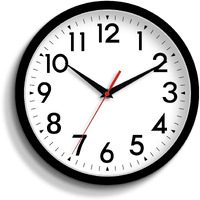 Daxsmy 14 Inch Wall Clock, Large Wall Clocks Battery Operated, Big Silent Non-Ticking Analog Clock Decorative For Living Room, Office, Kitchen, Outdoor,Classroom, Bedroom, Bathroom, School(Black)