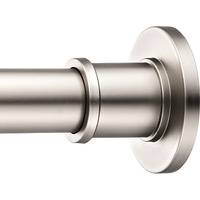 Briofox Industrial Shower Curtain Rod - Spring Tension Shower Rod 43-72 Inch, Satin Nickel