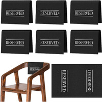 6 Pieces Reserved Chair Signs Church Pew Reserved Sign Black Reserved Seating Placeholder With White Printed Words For Weddings Parties Celebrations Receptions Church Or Event