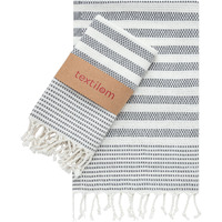 Textilom Turkish Hand Towels For Bathroom Set Of 2 I Bathroom Hand Towels & Kitchen Hand Towels & Decorative Hand Towels For Bathroom, Yoga, Gym, Workout, Tea, Face I 18''X40'', Turkish Cotton I-Grey