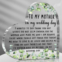 Chunful Gifts For Mother Of The Bride Mother Of The Bride Gifts From Daughter Thank You For Being The Best Mom Acrylic Heart Keepsake Wedding Gift From Daughter Thank You Gift(Leaves)