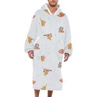 American Trends Sloth Wearable Hooded Blanket Extra Long Sweatshirt Blanket Hoodie Sherpa Wearable Blanket Sherpa Hoodie Sloth Gifts For Women