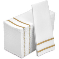 Paper Hand Towels For Bathroom, Linen-Feel Guest Towels, Formal Dinner, Anniversary, Napkins For Tables, Guestrooms, And Restrooms (Gold, 50 Count)
