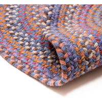 Super Area Rugs Premium Wool Braided Rug - Soft & Reversible Woven Rug- Made In Usa - Blue, 8 ' X 8 ' Round