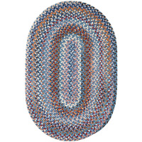 Super Area Rugs Tribeca Soft & Reversible Wool Braided Rug, Made In Usa, Blue Dragon, 7' X 9'