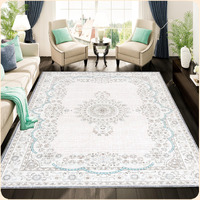 Istana 9X12 Area Rug - Cream & Blue Area Rugs - Foldable Washable Area Rugs 9X12 Living Room - Stain Resistant 9X12 Washable Rugs For Living Room - Ecofriendly 9X12 Rugs Living Room - Natural Area Rug