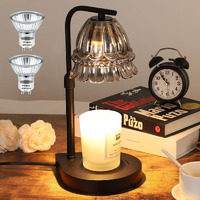 Candle Warmer Lamp,Electric Candle Lamp Warmer With 2 Bulb,Dimmable Timer&Height Adjustable Candles Lamp,Fit For All Jar Candles, Aesthetic Home Decor (Silver Gray)