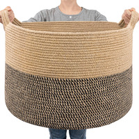 Goodpick Extra Large Wicker Storage Basket, 83L Woven Blanket Storage For Living Room, Round Woven Basket For Clothes, Large Jute Basket, Big Laundry Basket For Pillow, 21.7 X 13.8 Inches