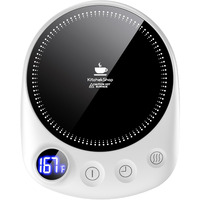 Kitchekshop Coffee Mug Warmer - Fastest Heating & Highest Temperature, Coffee Cup Warmer For Desk Auto Shut Off, 4 Temp Settings & 1-12H Timer, Smart Electric Beverage Warmer For Coffee Candle (White)