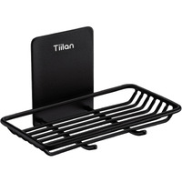 Tiilan Self Adhesive Bar Soap Dish For Shower, Bathroom Soap Holder Wall Mount - Stainless Steel, Black