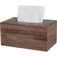 Reviaras Tissue Box Cover, Walnut Wood Tissue Box Cover With Slide-Out Bottom, Tissue Box Cover Rectangular For Bathroom, Bedroom, Dinner Table, Office