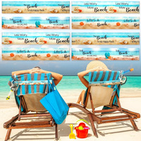Boao 8 Pack Large Towel Bands For Beach Chairs 15.75 X 1.97 Inch Cruise Towel Clips For Lounge Beach Pool Chairs Towel Strap Holder Elastic Windproof Beach Accessories For Summer(Beach)