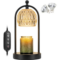Soilsiu Candle Warmer Lamp With Timer, Electric Glass Candle Warmer Light For Bedroom, Dimmable Wax Melts Warmer For Candle Jars, Beside Lamp Gifts For Women Home Decor (2 Bulbs Included)
