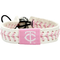 Mlb Minnesota Twins Pink Baseball Bracelet