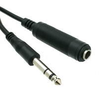 Cablewholesale 1/4 Inch Stereo Trs Extension Cable, 50 Feet 1/4"" Stereo Male To 1/4"" Stereo Female Plug For Electric Instruments (Guitar, Keyboard, Amplifier, Speakers, Synthesizers), Black