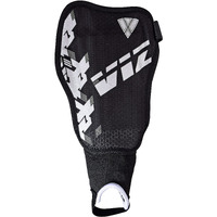 Vizari Napoli Soccer Shin Guards For Kids & Adults | Soccer Gear For Boys Girls | Provide Shin Protection | Adjustable Straps- Black/Silver-Large