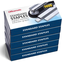 Officemate Standard Staples, 5 Boxes General Purpose Staple, 5000 Staples/Box (91925)