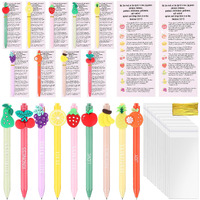 Gilprop 36 Set Fruit Religious Gifts Christian Pens With Spirit Bookmarks For Kids Spiritual Fruit Pens Bible Verse Ballpoint Pens For Sunday School Students Back To School Supplies Church Award